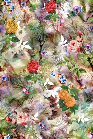 花卉印花华亿平台图片