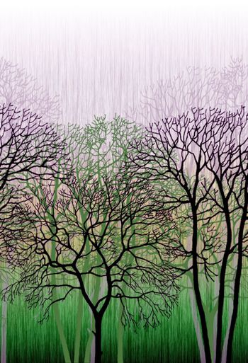 335561-定位渐变树林休闲印花