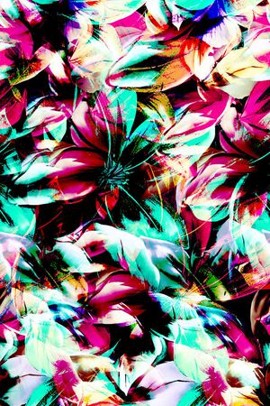 花卉、抽象、绚丽印花华亿平台图片