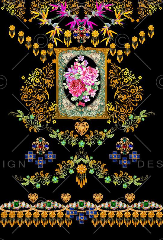 宗教元素印花华亿平台图片