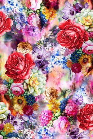 花卉印花华亿平台图片