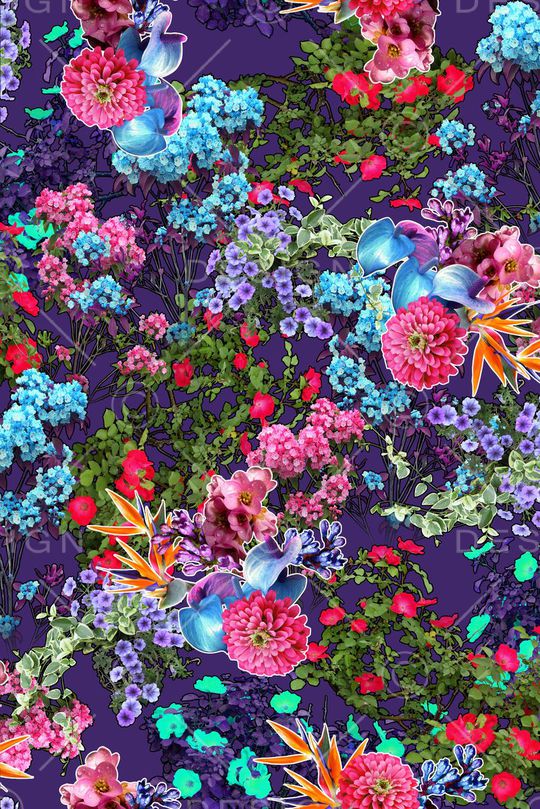 花卉印花华亿平台图片