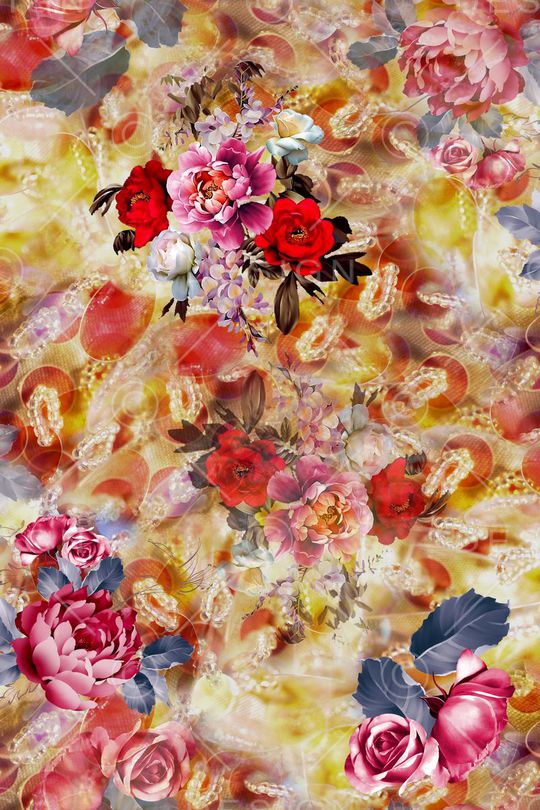 花卉印花华亿平台图片