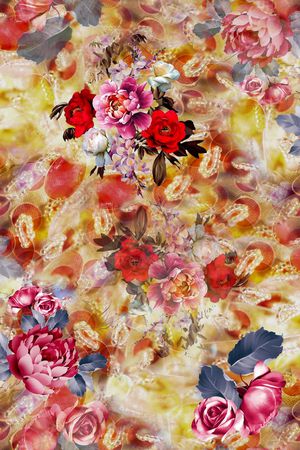 花卉印花华亿平台图片