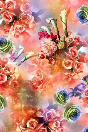 花卉印花华亿平台图片