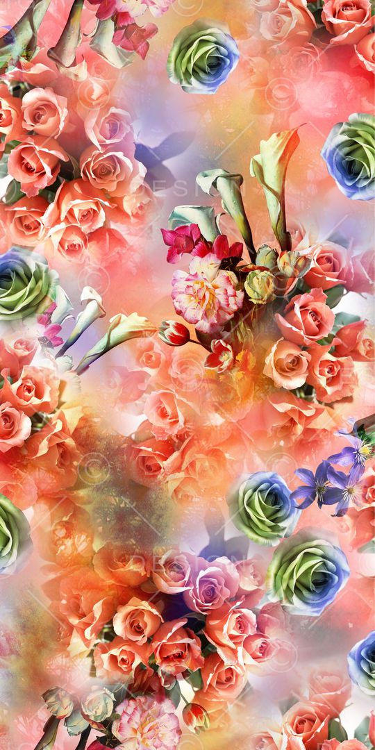 花卉印花华亿平台图片