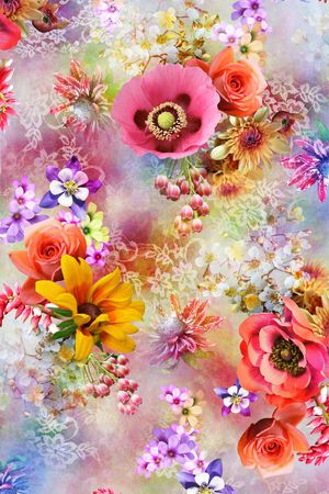 花卉印花华亿平台图片