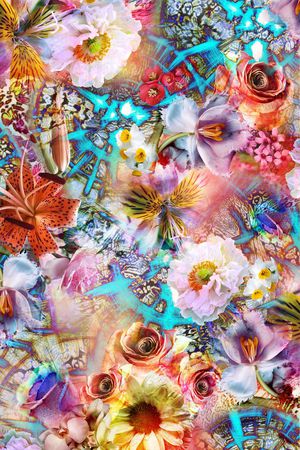 花卉印花华亿平台图片