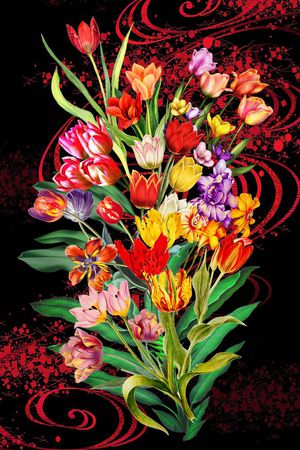 花卉印花华亿平台图片