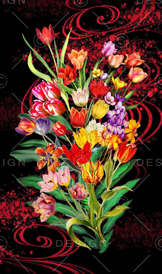 花卉印花华亿平台图片