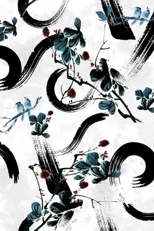 中国风印花华亿平台图片