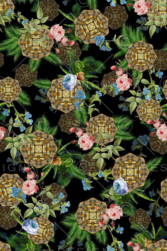 花卉印花华亿平台图片