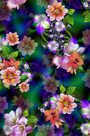 花卉印花华亿平台图片