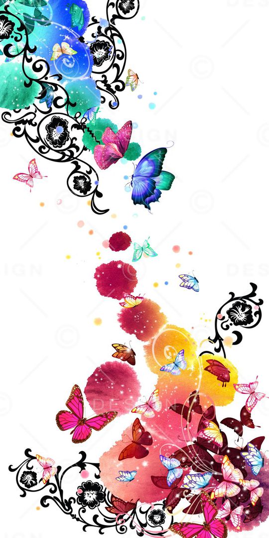 蝴蝶印花华亿平台图片