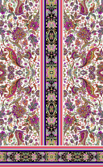 336817-手绘艺术风格中国风花边腰果佩斯利花