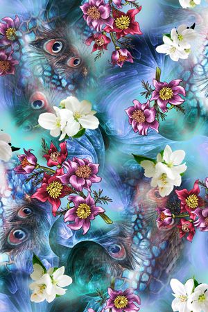 花卉印花华亿平台图片