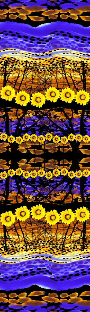 337138-豹纹非洲部落风景花卉长围巾