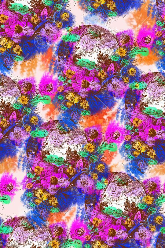 花卉植物印花华亿平台图片