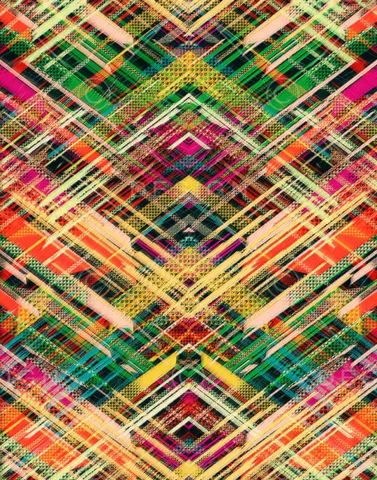 几何格子印花华亿平台图片