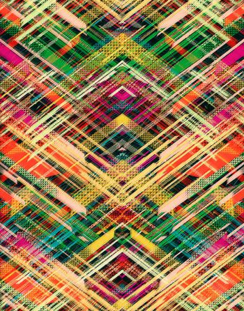 337733-粗布纹理斜条几何格子布