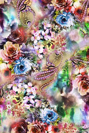 花卉印花华亿平台图片