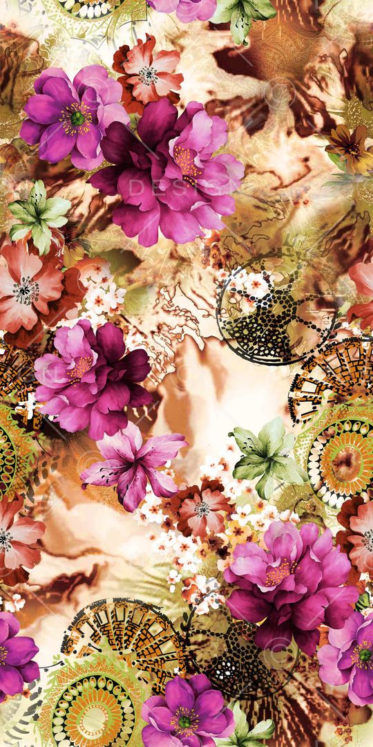 花卉印花华亿平台图片