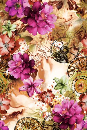 花卉印花华亿平台图片