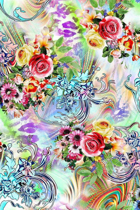 花卉印花华亿平台图片