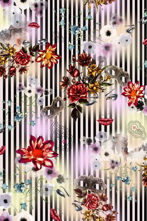 花卉印花华亿平台图片