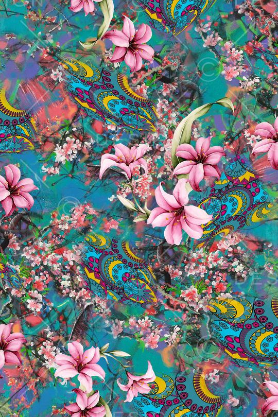 花卉印花华亿平台图片