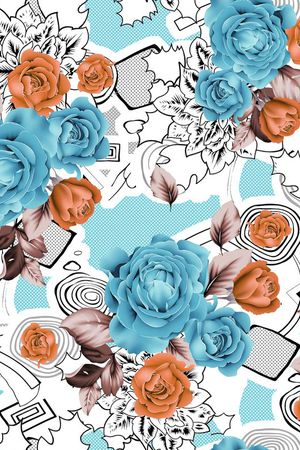 花卉印花华亿平台图片