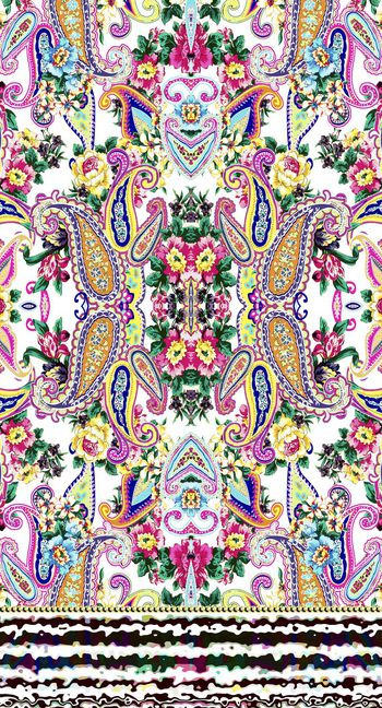 338247-腰果多彩佩斯利古典加现代浪漫花卉女