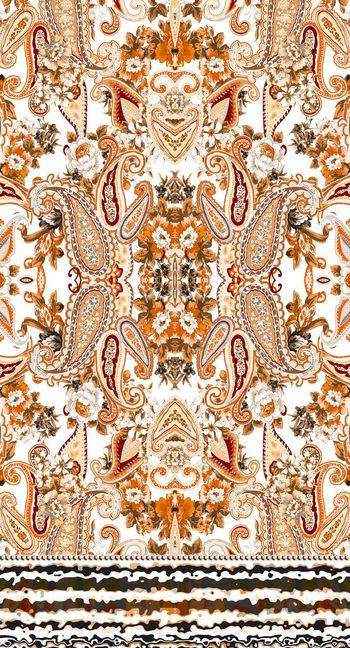 338248-腰果多彩佩斯利古典加现代浪漫花卉女