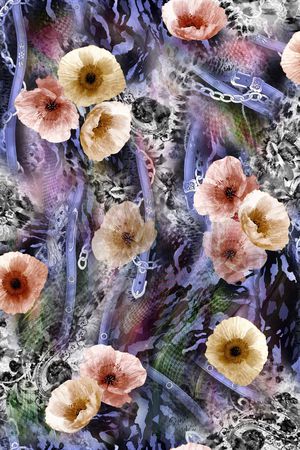 花卉印花华亿平台图片