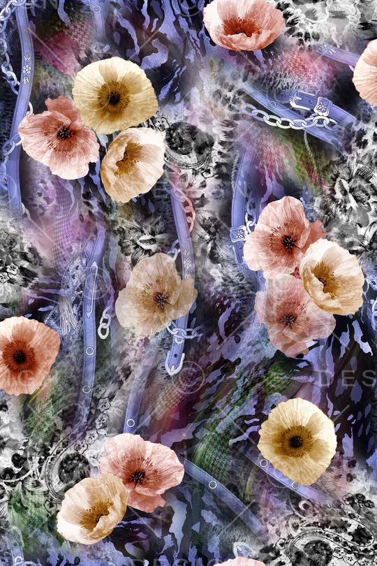 花卉印花华亿平台图片