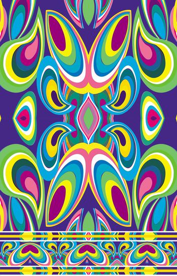 338521-几何腰果花图案渐变彩点JS1