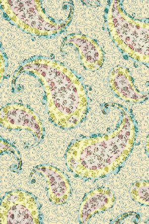 佩斯里卷草传统花纹纹样印花华亿平台图片