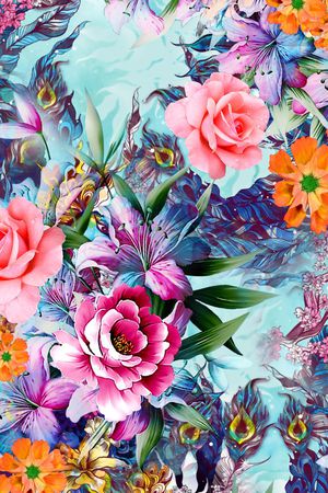 花卉印花华亿平台图片