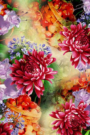 花卉印花华亿平台图片