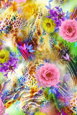 花卉印花华亿平台图片