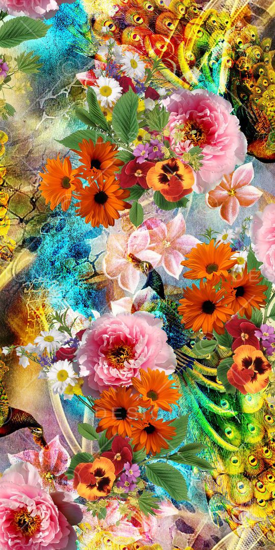 花卉印花华亿平台图片