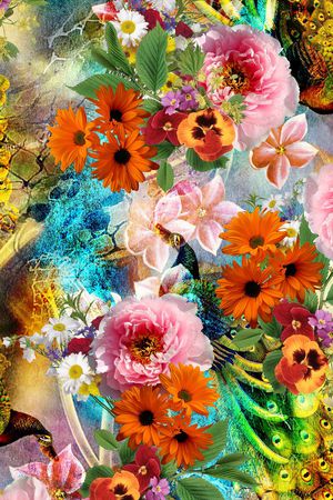 花卉印花华亿平台图片