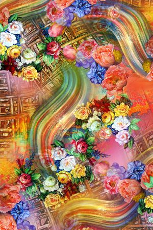 花卉印花华亿平台图片