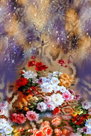 花卉印花华亿平台图片