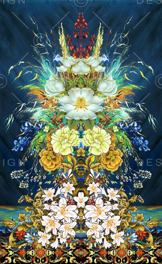 花卉印花华亿平台图片