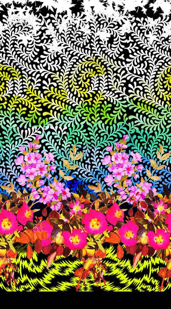 338996-手绘鲜花渐变抽象树叶裙边定位华亿平台