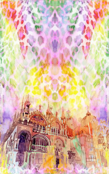 339323-欧洲建筑水彩艺术豹纹女装