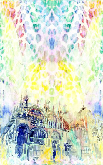 339324-欧洲建筑水彩艺术豹纹女装-V2L