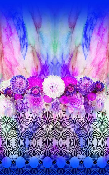 339341-水彩复古图案花卉蓝调1