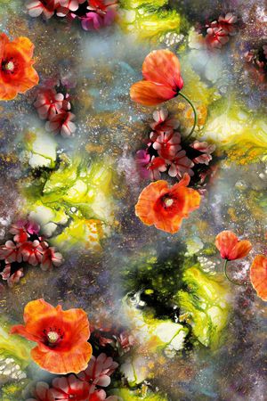 花卉印花华亿平台图片